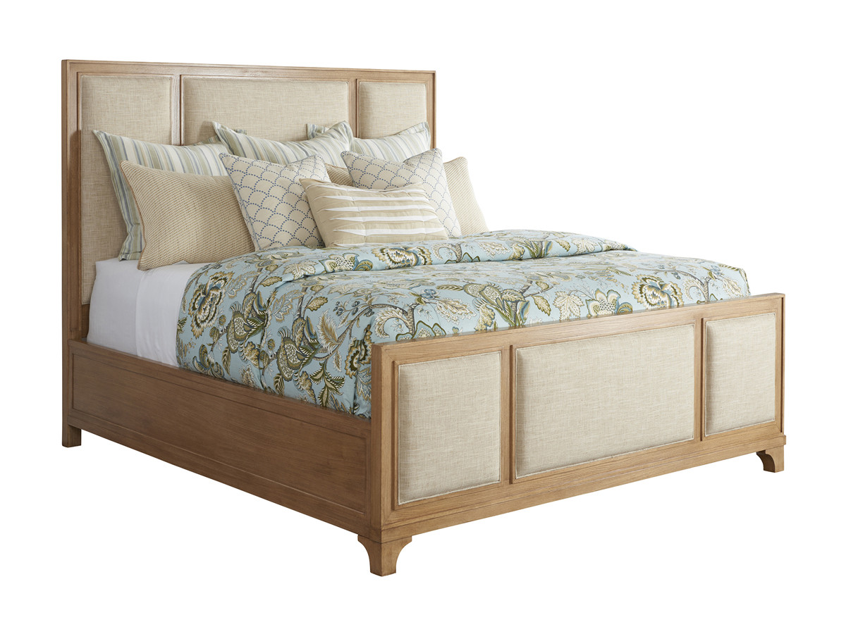 Crystal Cove Upholstered Panel Bed, Lexington Twin Bedroom Setup