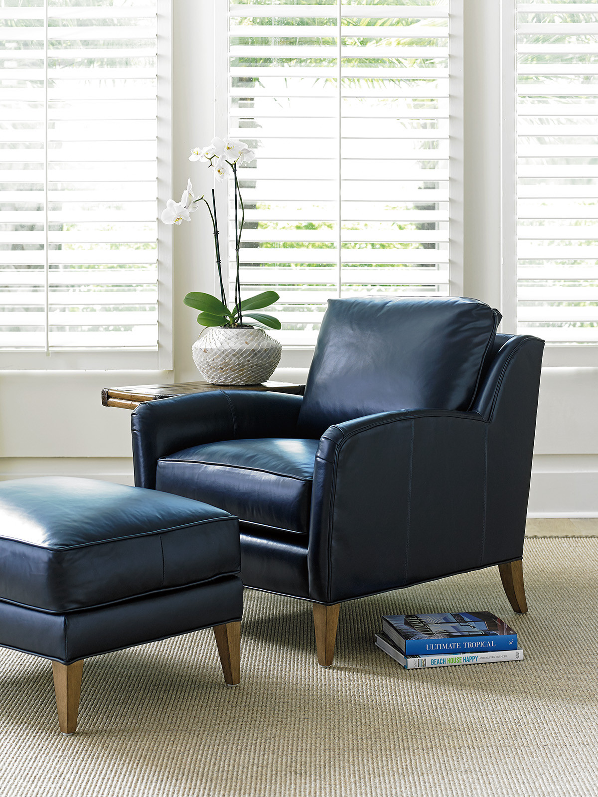 Navy leather chair cheap