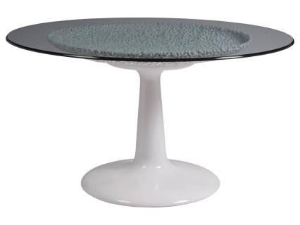 Seascape White Dining Table With Glass Top