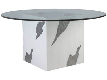 Contango White 60 Inch Glass Top Dining Table