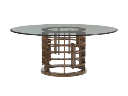 Meridien Round Dining Table With Glass Top