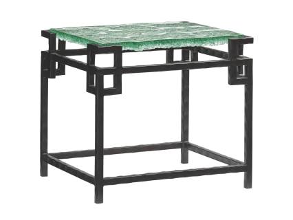 Hermes Reef Glass Top End Table