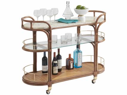 Toscana Rattan Mobile Bar Cart