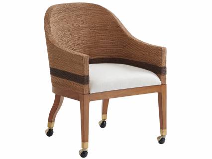 Dorian Woven Arm Chair With Casters