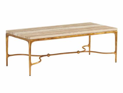 Menlo Park Rectangular Cocktail Table With Stone Top