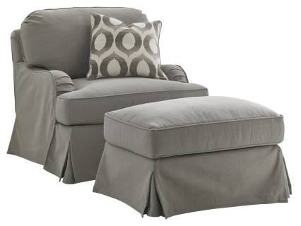 Stowe Slipcover Swivel Chair - Gray