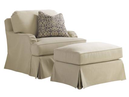 Stowe Slipcover Swivel Chair - Khaki