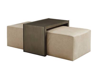 Savona Leather Cocktail Ottoman With Slide