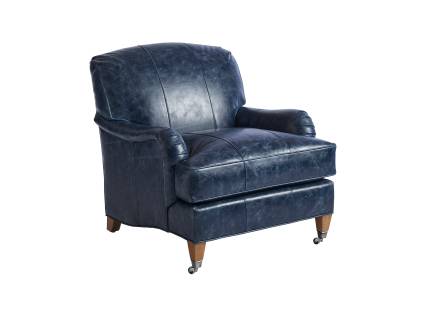 Sydney Leather Chair With Pewter Casters