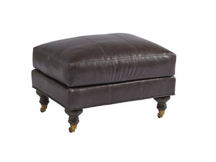 Oxford Leather Ottoman