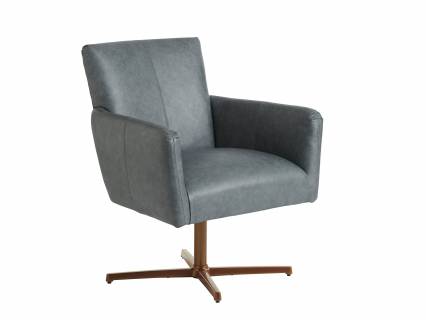 Brooks Leather Swivel Chair - Calais Brass