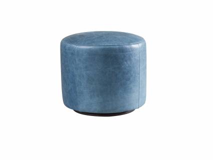 Three Arch Leather Swivel Ottoman