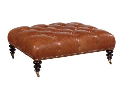 Victoria Leather Cocktail Ottoman