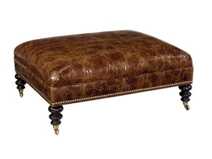Cooper Leather Cocktail Ottoman