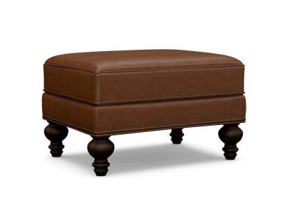 Amelia Leather Ottoman