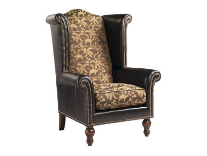 Kings Row Leather Wing Chair