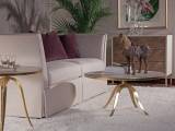 Crystal Stone Round Cocktail Table
