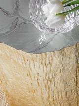 Trunk Segment Round Dining Table With Glass Top-Gold Leaf