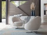 Lucille Swivel Chair - Polished Chrome Base