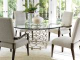 Bollinger Round Dining Table With 72 Inch Glass Top