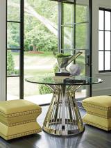 Riviera Stainless Dining Table With 60 Inch Glass Top