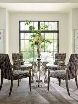 Riviera Stainless Dining Table With 60 Inch Glass Top
