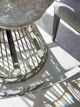 Riviera Stainless Dining Table With 60 Inch Glass Top
