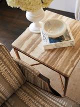 Menlo Park Metal End Table With Stone Top