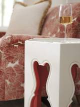 Bilbao Hexagonal End Table With Coral Accents