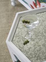 Bilbao Hexagonal End Table With Teal Accents