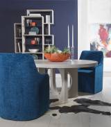 Misty Gray Apostrophe Round Dining Table