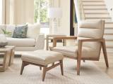 Hayley Leather Ottoman