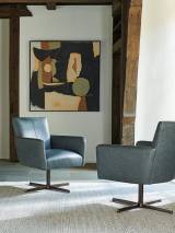 Brooks Leather Swivel Chair - Bronze