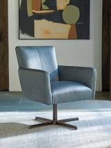 Brooks Leather Swivel Chair - Bronze