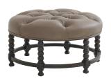 Hanover Leather Tufted Top Ottoman