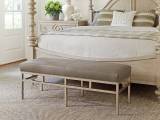 Lucca Leather Metal Bench