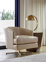 Graves Leather Swivel Chair - Brass