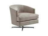 Graves Leather Swivel Chair - Polished Chrome
