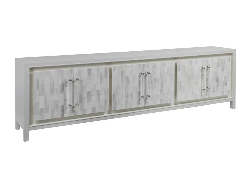 Elation White Long Media Console Lexington Home Brands