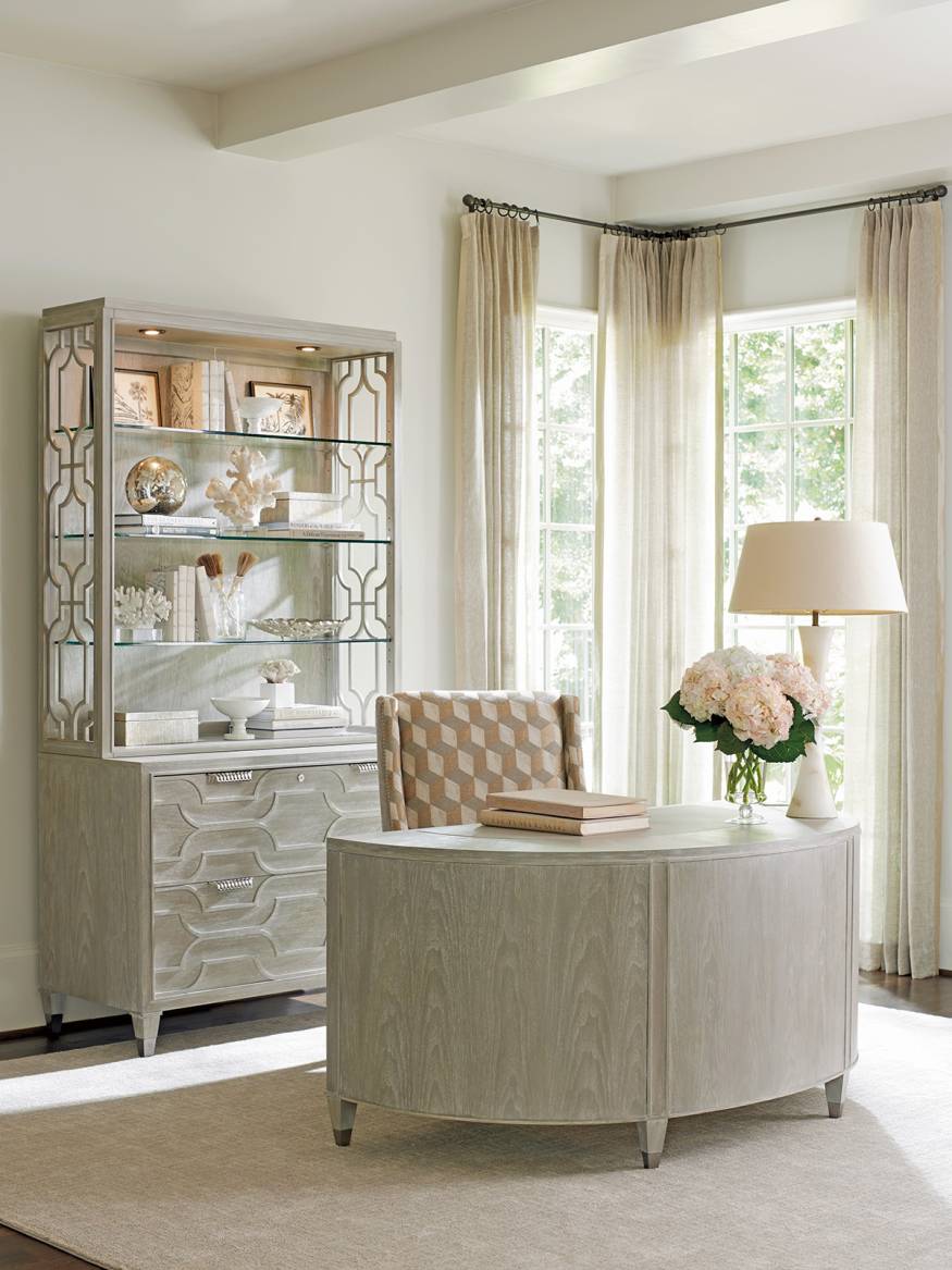 250-402 | Dylan Demilune Desk | Greystone| Lexington Home Brands