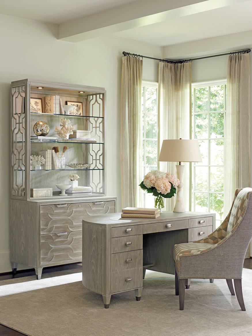 250-402 | Dylan Demilune Desk | Greystone| Lexington Home Brands