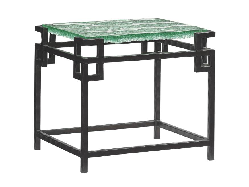 Hermes Reef Glass Top End Table Lexington Home Brands